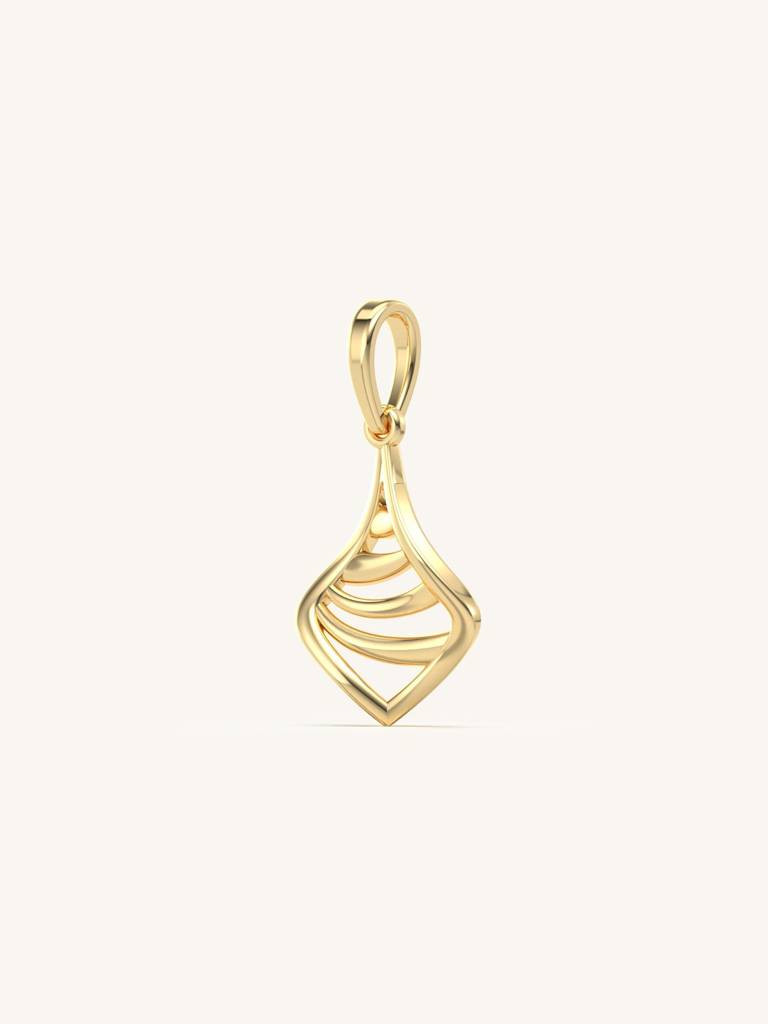 Golden Geometry Pendant 925 Sterling Silver 18Kt Gold Vermeil Jewellery For Women : QC155004_Y