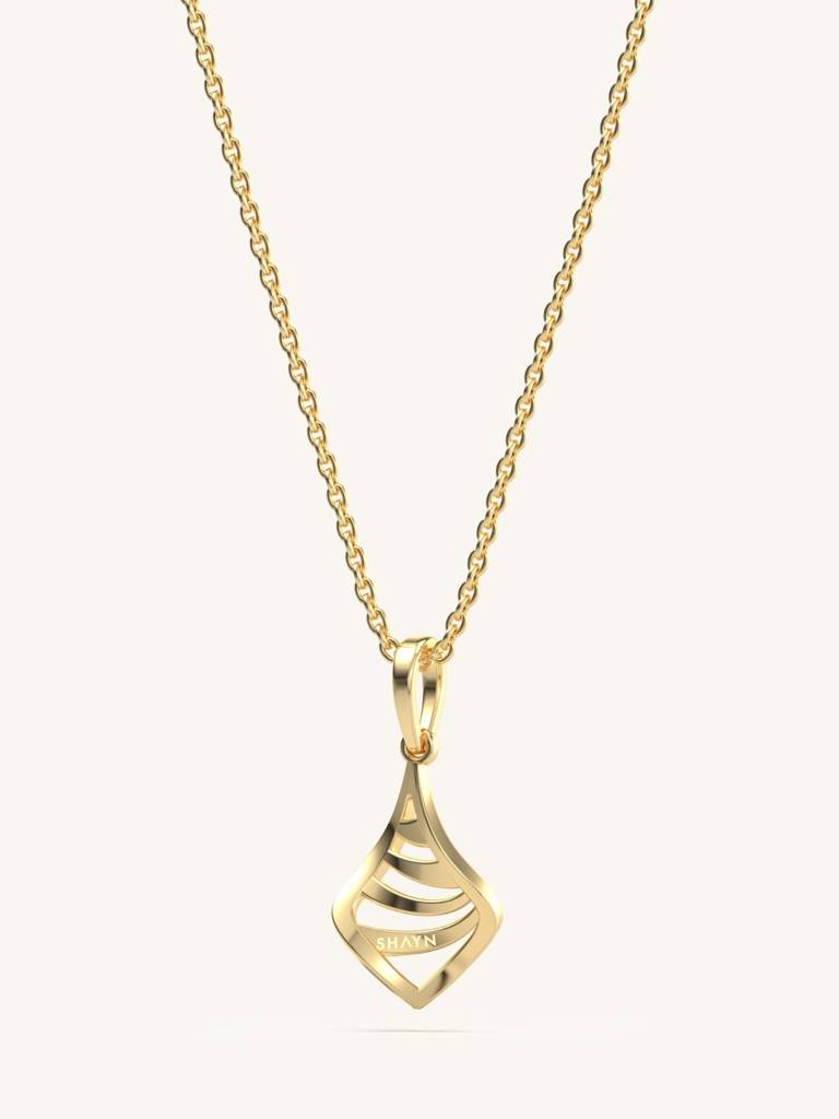 Golden Geometry Pendant 925 Sterling Silver 18Kt Gold Vermeil Jewellery For Women : QC155004_Y