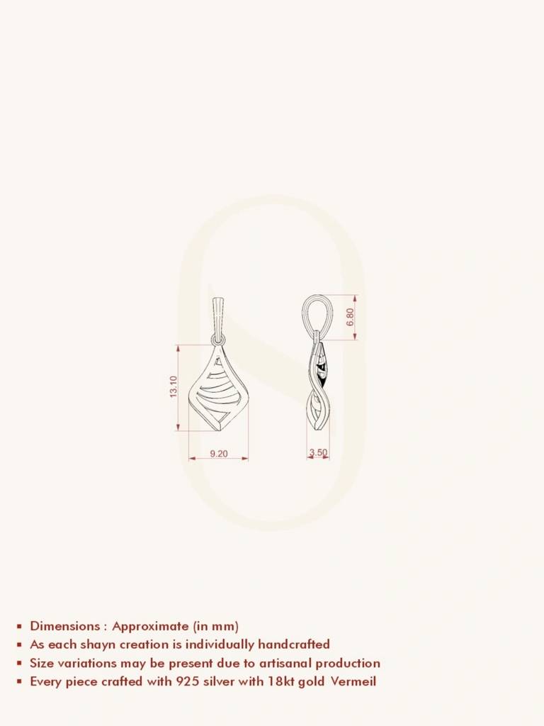 Golden Geometry Pendant 925 Sterling Silver 18Kt Gold Vermeil Jewellery For Women : QC155004_Y