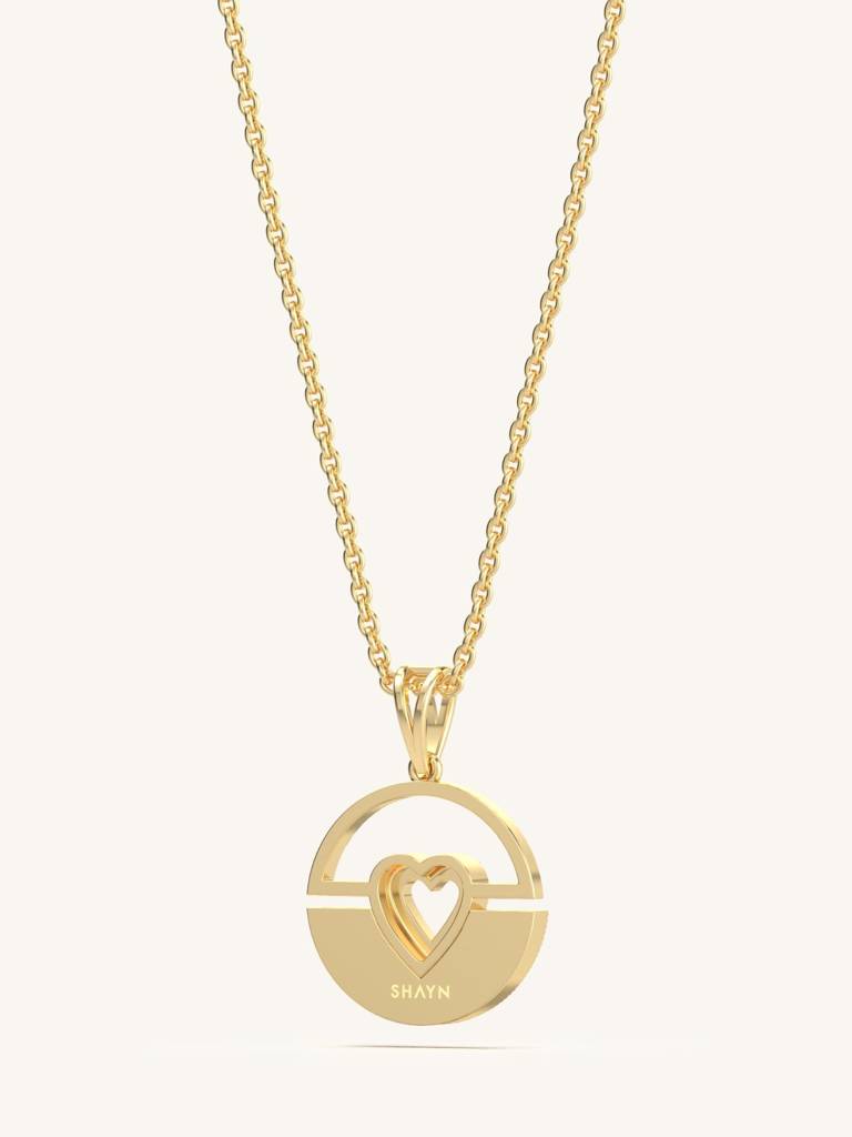 Heart Gem Pendant 925 Sterling Silver 18Kt Gold Vermeil Jewellery For Women : QC157001_Y