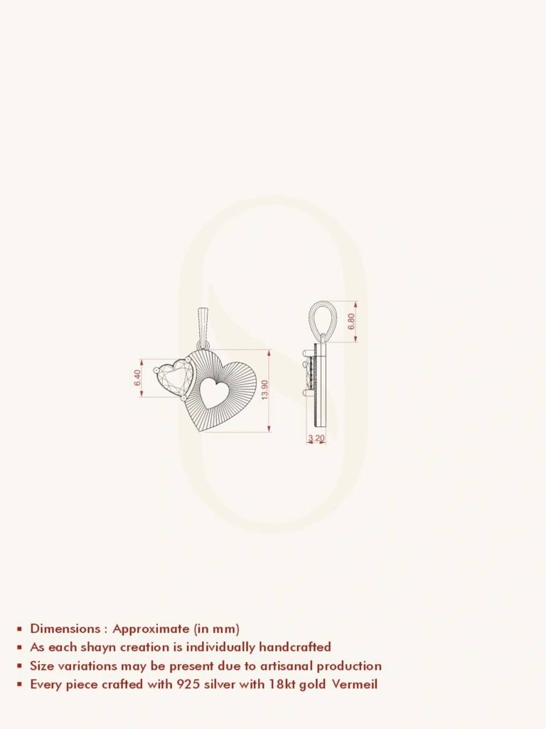 Pure Soul Pendant 925 Sterling Silver 18Kt Gold Vermeil Jewellery For Women : QC157006_Y