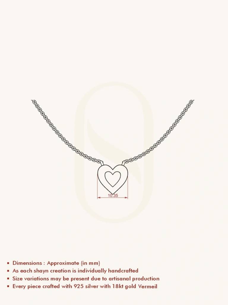 Timeless Love Pendant 925 Sterling Silver 18Kt Gold Vermeil Jewellery For Women : QG108002_Y