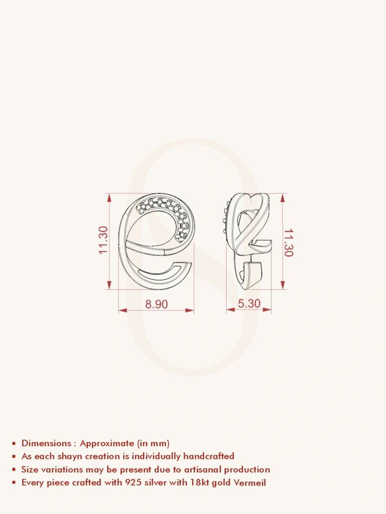 E Spiral Necklace 925 Sterling Silver 18Kt Gold Vermeil Jewellery For Women : QG111005_Y