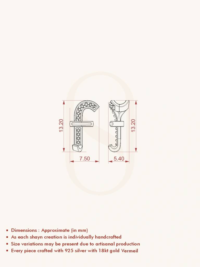 F Bar Necklace 925 Sterling Silver 18Kt Gold Vermeil Jewellery For Women : QG111006_Y