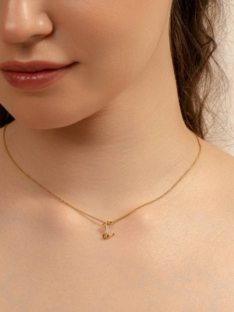 I Line Necklace 925 Sterling Silver 18Kt Gold Vermeil Jewellery For Women : QG111009_Y
