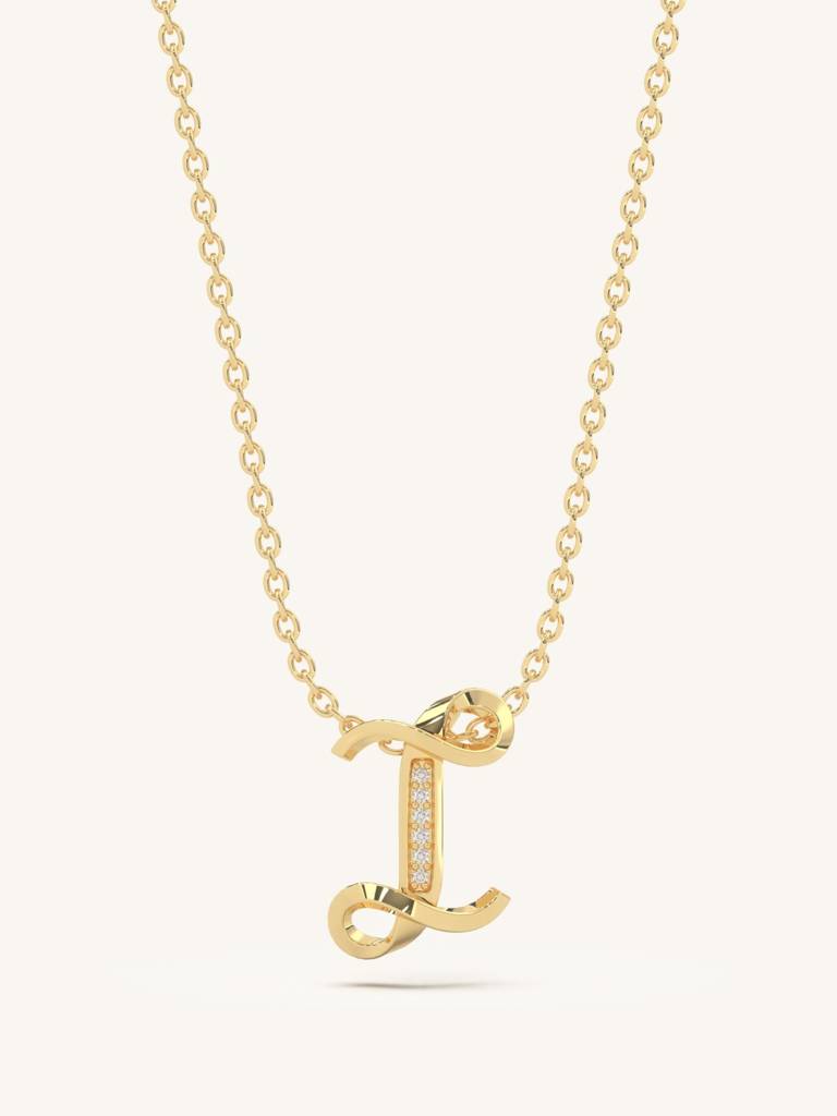 I Line Necklace 925 Sterling Silver 18Kt Gold Vermeil Jewellery For Women : QG111009_Y