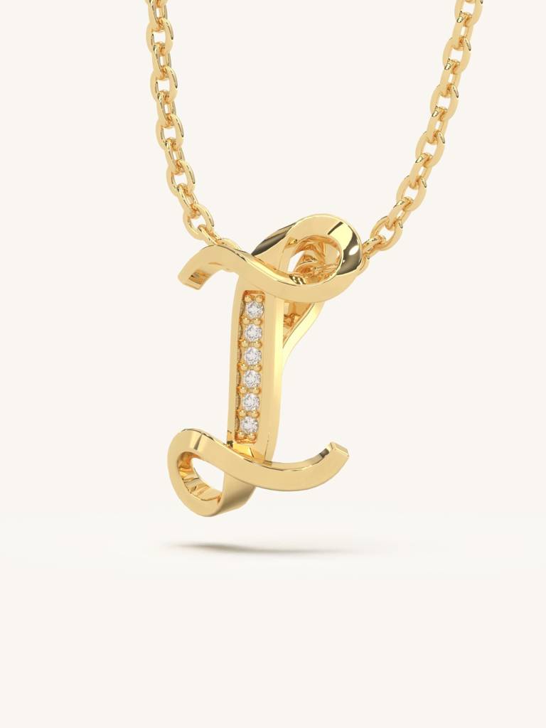 I Line Necklace 925 Sterling Silver 18Kt Gold Vermeil Jewellery For Women : QG111009_Y