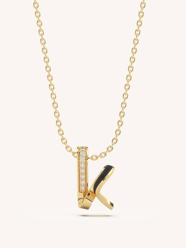 K Kick Necklace 925 Sterling Silver 18Kt Gold Vermeil Jewellery For Women : QG111011_Y