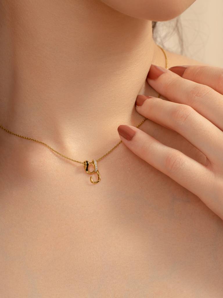 Y Drop Necklace 925 Sterling Silver 18Kt Gold Vermeil Jewellery For Women : QG111025_Y