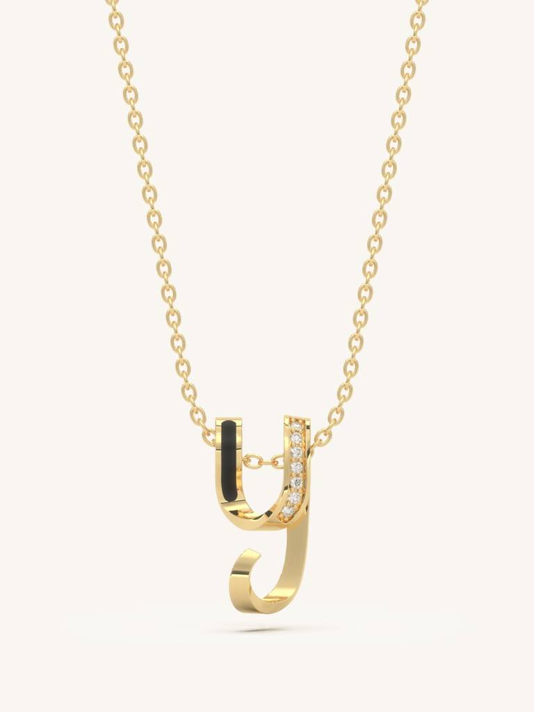 Y Drop Necklace 925 Sterling Silver 18Kt Gold Vermeil Jewellery For Women : QG111025_Y