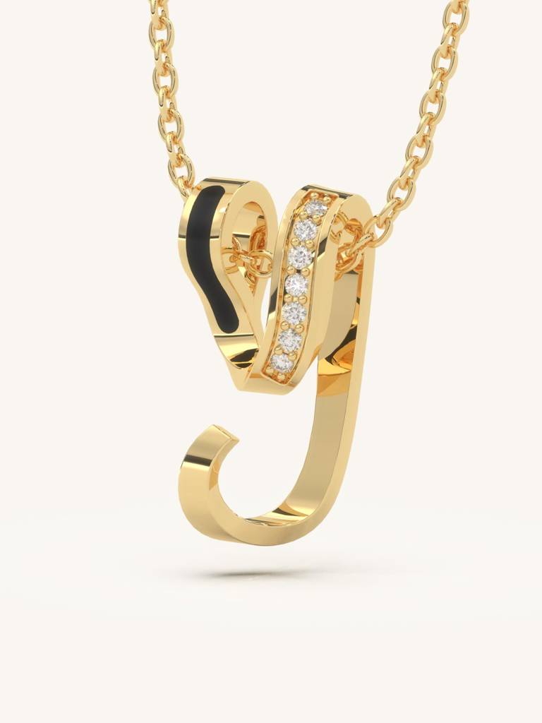 Y Drop Necklace 925 Sterling Silver 18Kt Gold Vermeil Jewellery For Women : QG111025_Y