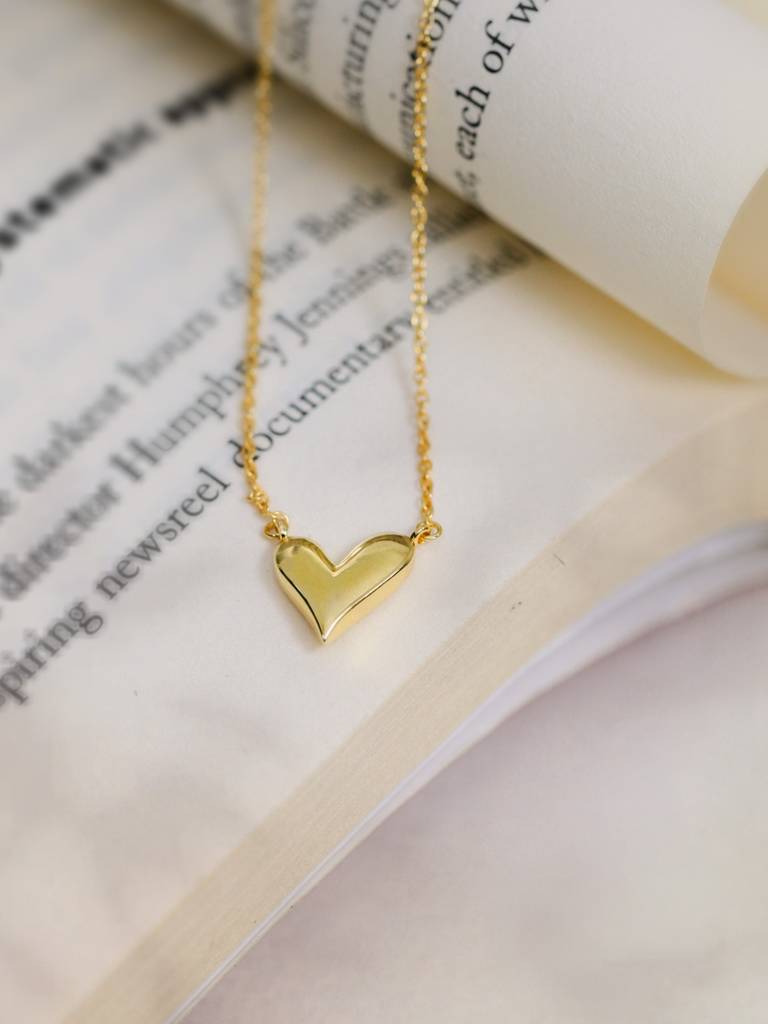 BRD JEWELRY 925 Sterling Silver 18K Gold Plated Hallow Heart