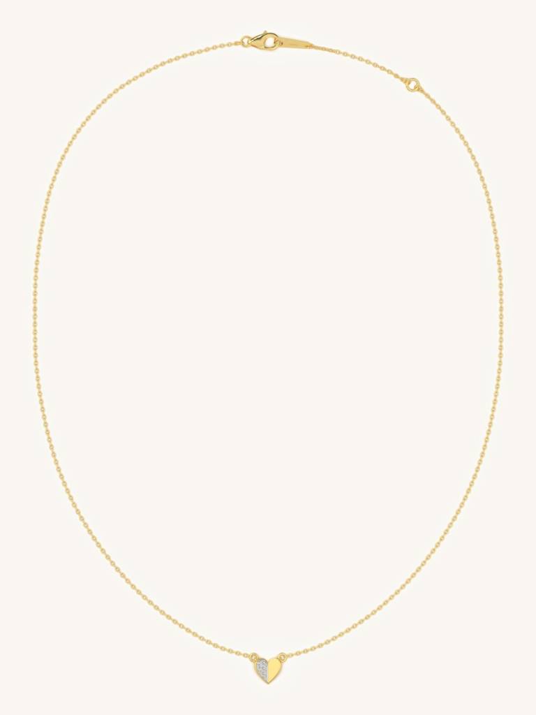 Half Shine Necklace 925 Sterling Silver 18Kt Gold Vermeil Jewellery For Women : QG113003_Y