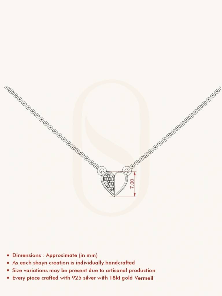 Half Shine Necklace 925 Sterling Silver 18Kt Gold Vermeil Jewellery For Women : QG113003_Y