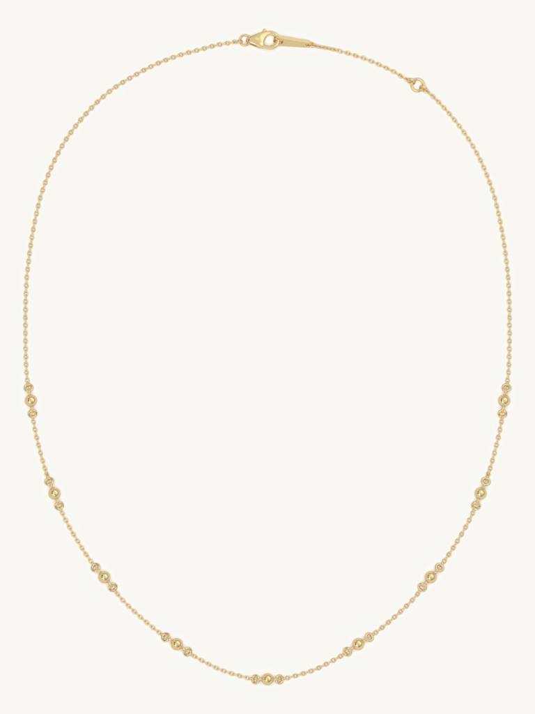 Beaded Link Necklace 925 Sterling Silver 18Kt Gold Vermeil Jewellery For Women : QG116009_Y