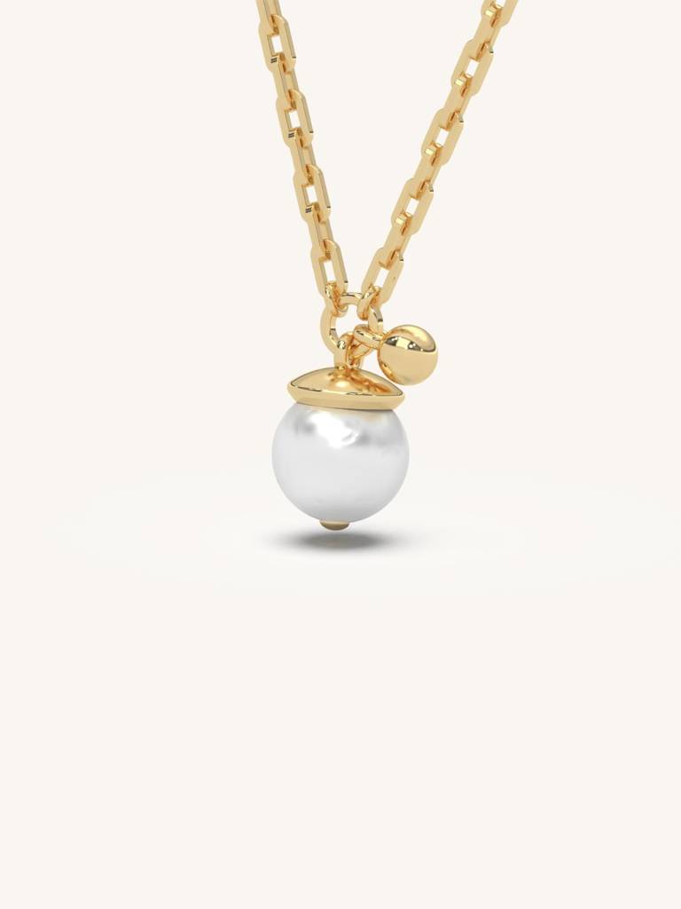 Chain Drop Necklace 925 Sterling Silver 18Kt Gold Vermeil Jewellery For Women : QG118004_Y