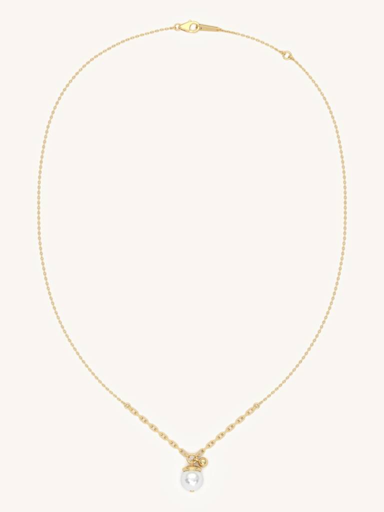 Chain Drop Necklace 925 Sterling Silver 18Kt Gold Vermeil Jewellery For Women : QG118004_Y