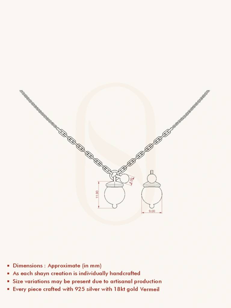 Chain Drop Necklace 925 Sterling Silver 18Kt Gold Vermeil Jewellery For Women : QG118004_Y