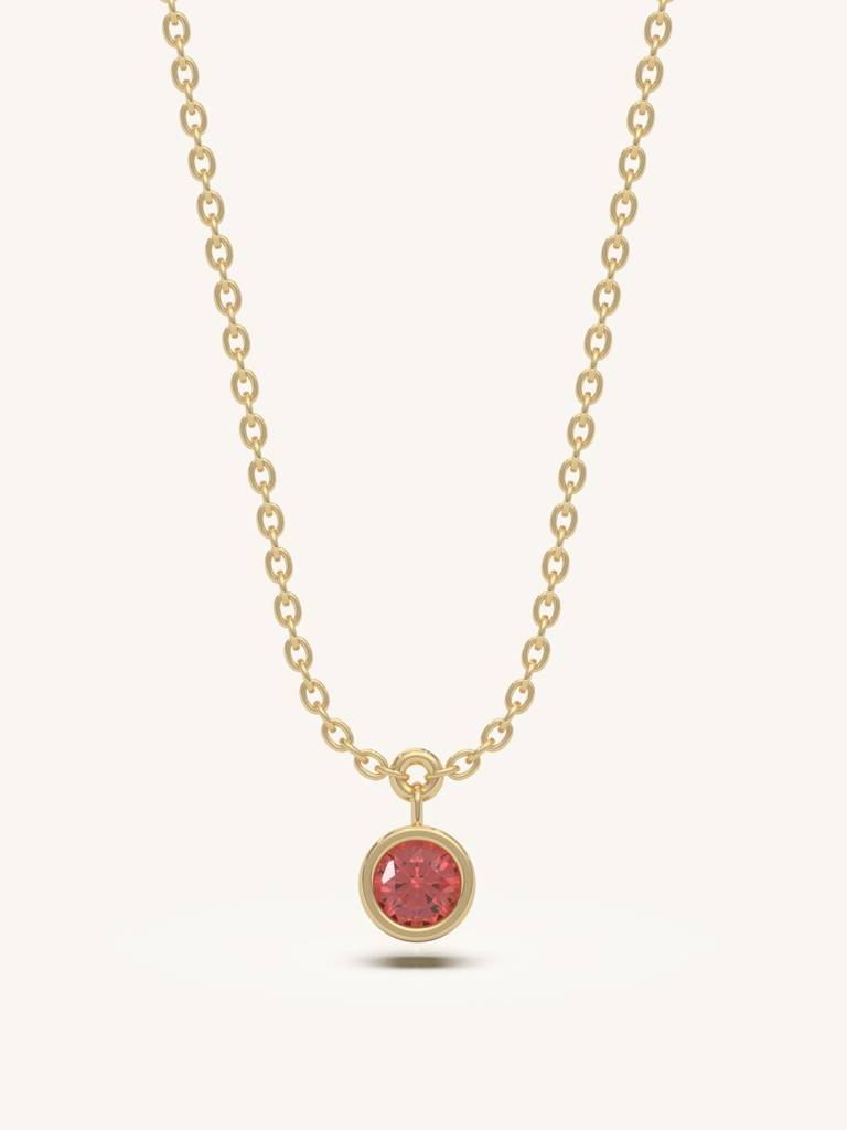 Petite Ruby Necklace 925 Sterling Silver 18Kt Gold Vermeil Jewellery For Women : QG123007_Y