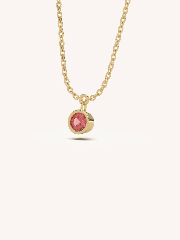 Petite Ruby Necklace 925 Sterling Silver 18Kt Gold Vermeil Jewellery For Women : QG123007_Y