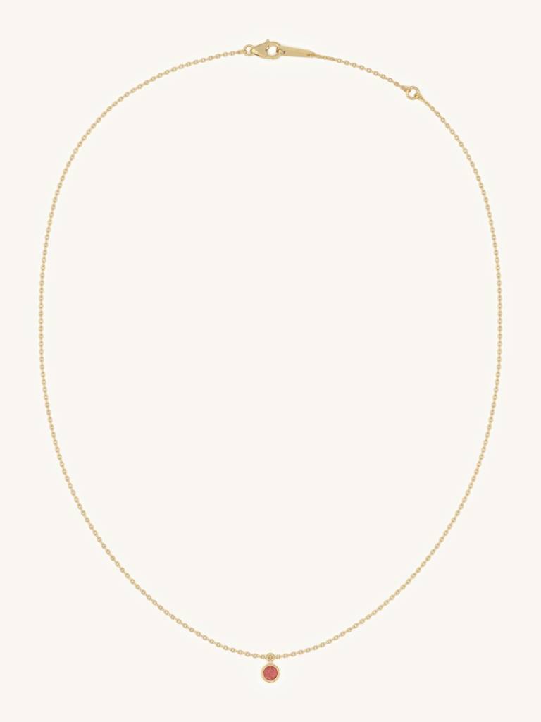 Petite Ruby Necklace 925 Sterling Silver 18Kt Gold Vermeil Jewellery For Women : QG123007_Y