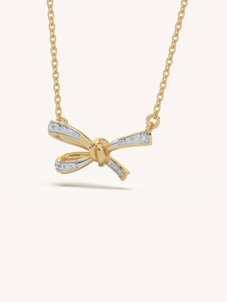 Silver Knot Necklace 925 Sterling Silver 18Kt Gold Vermeil Jewellery For Women : QG125002_Y