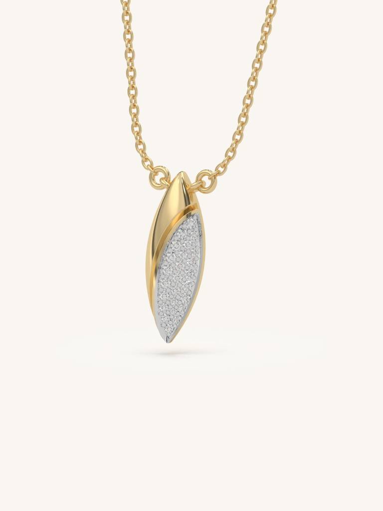 Gold Curve Pendant 925 Sterling Silver 18Kt Gold Vermeil Jewellery For Women : QG127002_Y