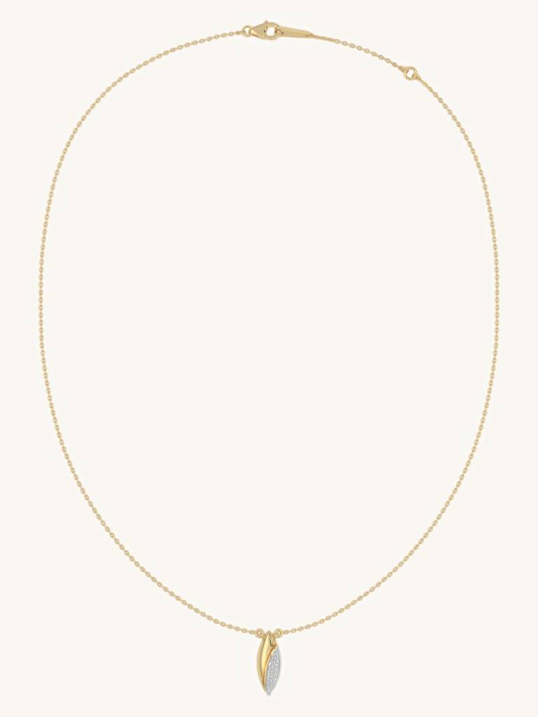 Gold Curve Pendant 925 Sterling Silver 18Kt Gold Vermeil Jewellery For Women : QG127002_Y