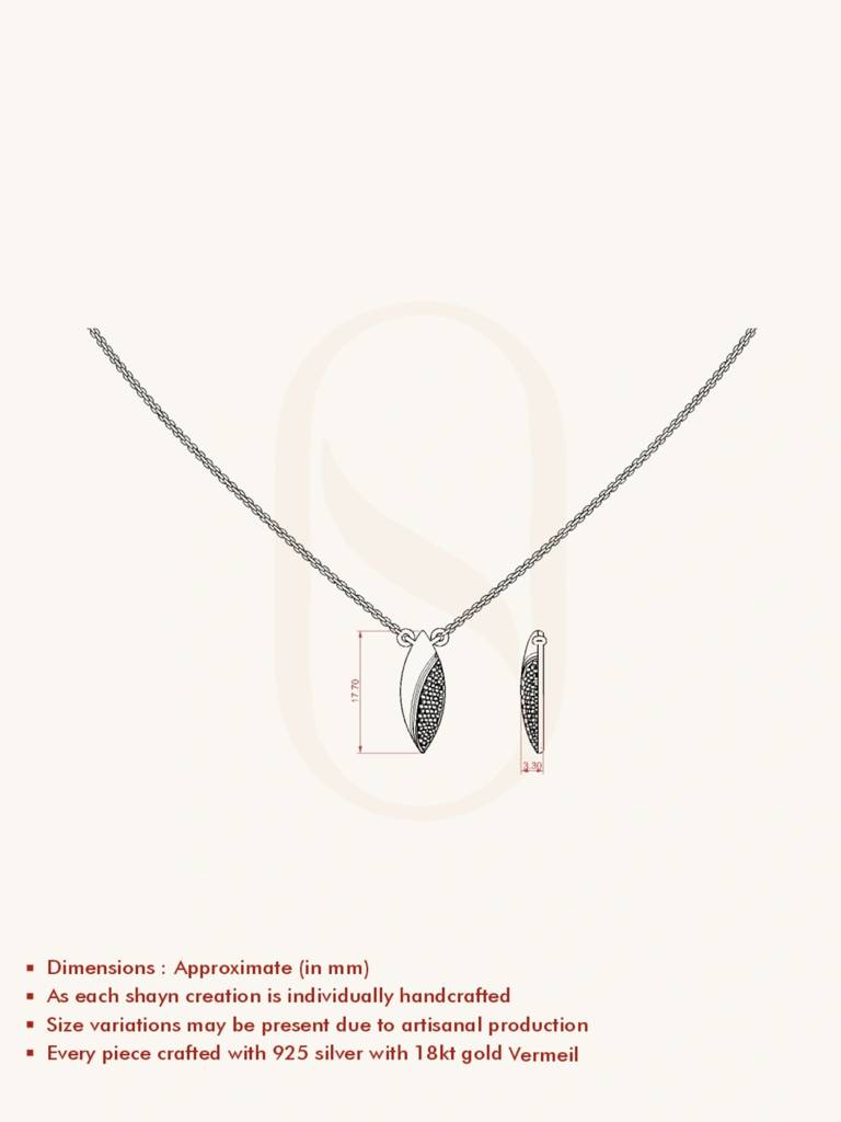 Gold Curve Pendant 925 Sterling Silver 18Kt Gold Vermeil Jewellery For Women : QG127002_Y
