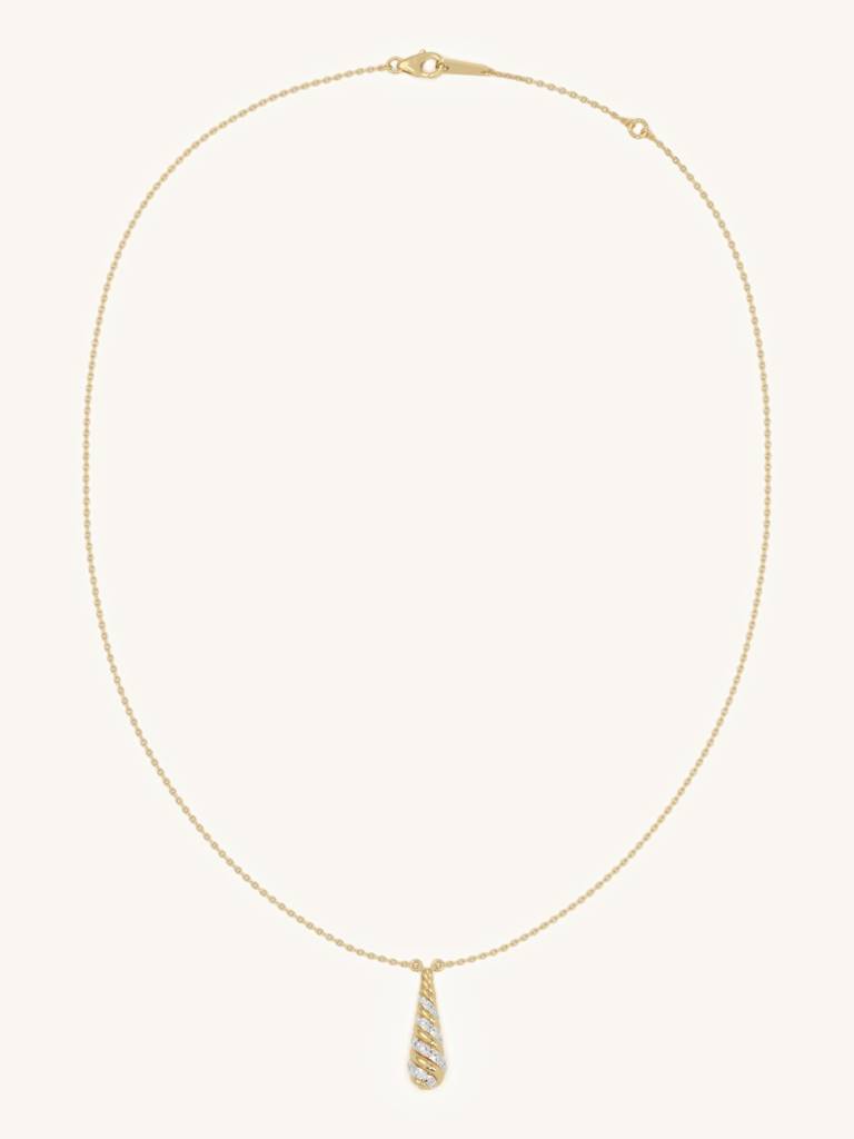 Twist Drop Necklace 925 Sterling Silver 18Kt Gold Vermeil Jewellery For Women : QG132001_Y
