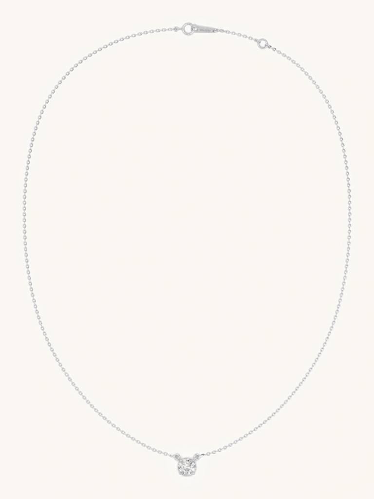 Classic Solitaire Necklace 925 Sterling Silver Jewellery For Women : QG133001_W