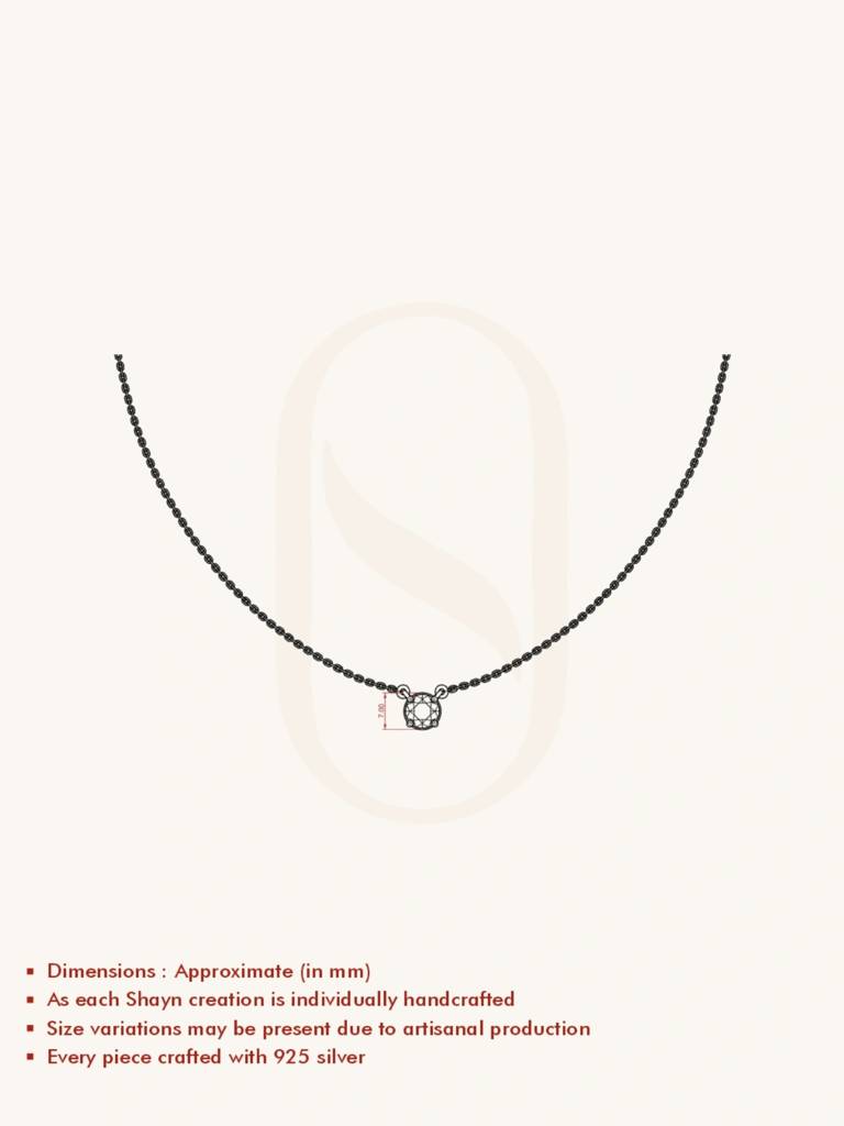 Classic Solitaire Necklace 925 Sterling Silver Jewellery For Women : QG133001_W