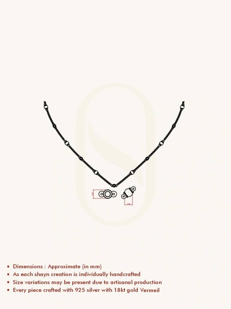 Pearl Accent Chain Necklace 925 Sterling Silver 18Kt Gold Vermeil Jewellery For Women : QG135009_Y