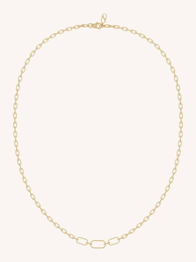 Minimal Link Necklace 925 Sterling Silver 18Kt Gold Vermeil Jewellery For Women : QG135018_Y