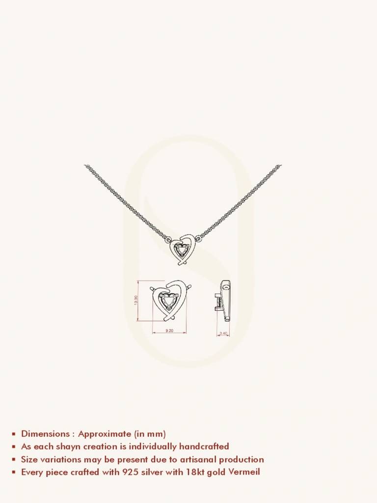Twin Tone Necklace 925 Sterling Silver 18Kt Gold Vermeil Jewellery For Women : QG149001_Y