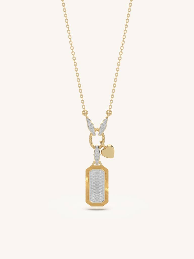 Vintage Texture Tag Pendant 925 Sterling Silver 18Kt Gold Vermeil Jewellery For Women : QG156001_Y