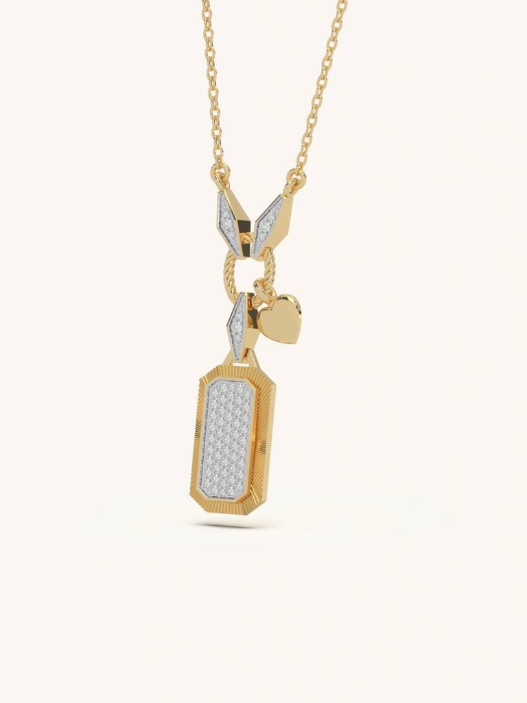 Vintage Texture Tag Pendant 925 Sterling Silver 18Kt Gold Vermeil Jewellery For Women : QG156001_Y