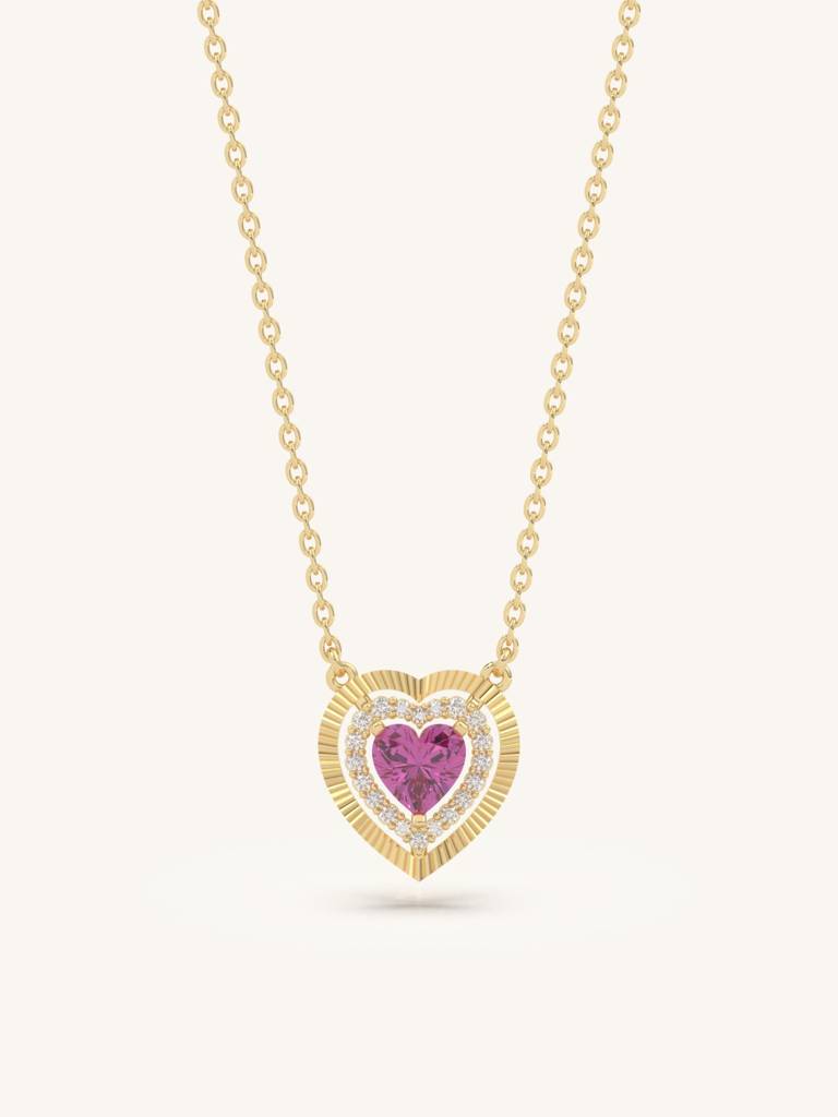 Heart Glow Pendant 925 Sterling Silver 18Kt Gold Vermeil Jewellery For Women : QG170001_Y