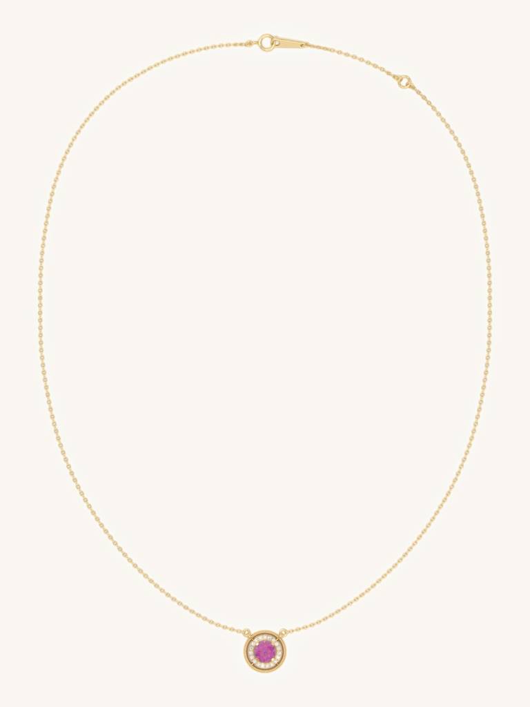 Radiant Circle Necklace 925 Sterling Silver 18Kt Gold Vermeil Jewellery For Women : QG170002_Y