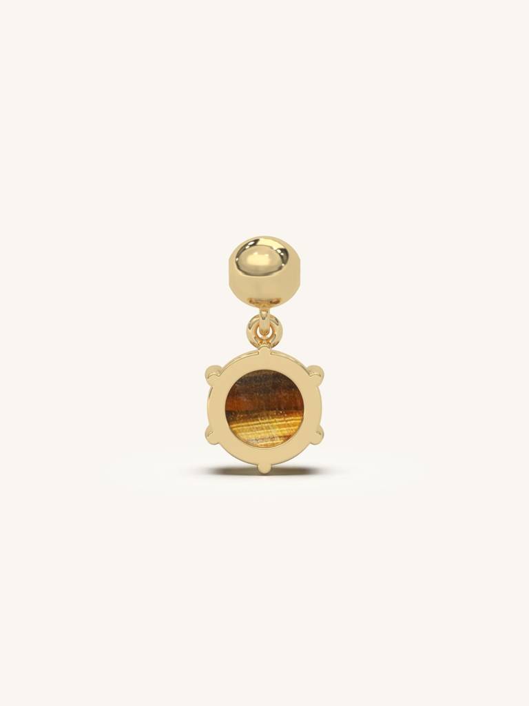 Tiger Eye Charm 925 Sterling Silver 18Kt Gold Vermeil Jewellery For Women : QH135015_Y