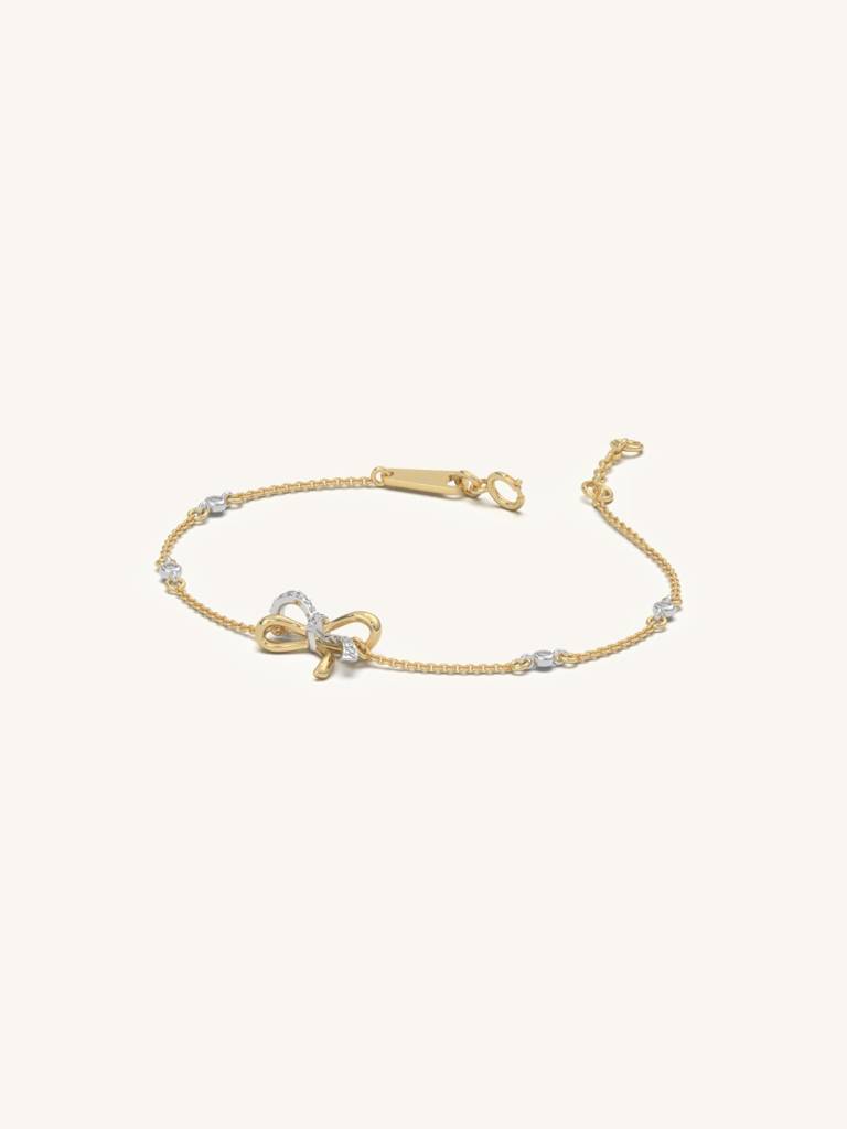 Curved Ribbon Bracelet 925 Sterling Silver 18Kt Gold Vermeil Jewellery For Women : QK125002_Y