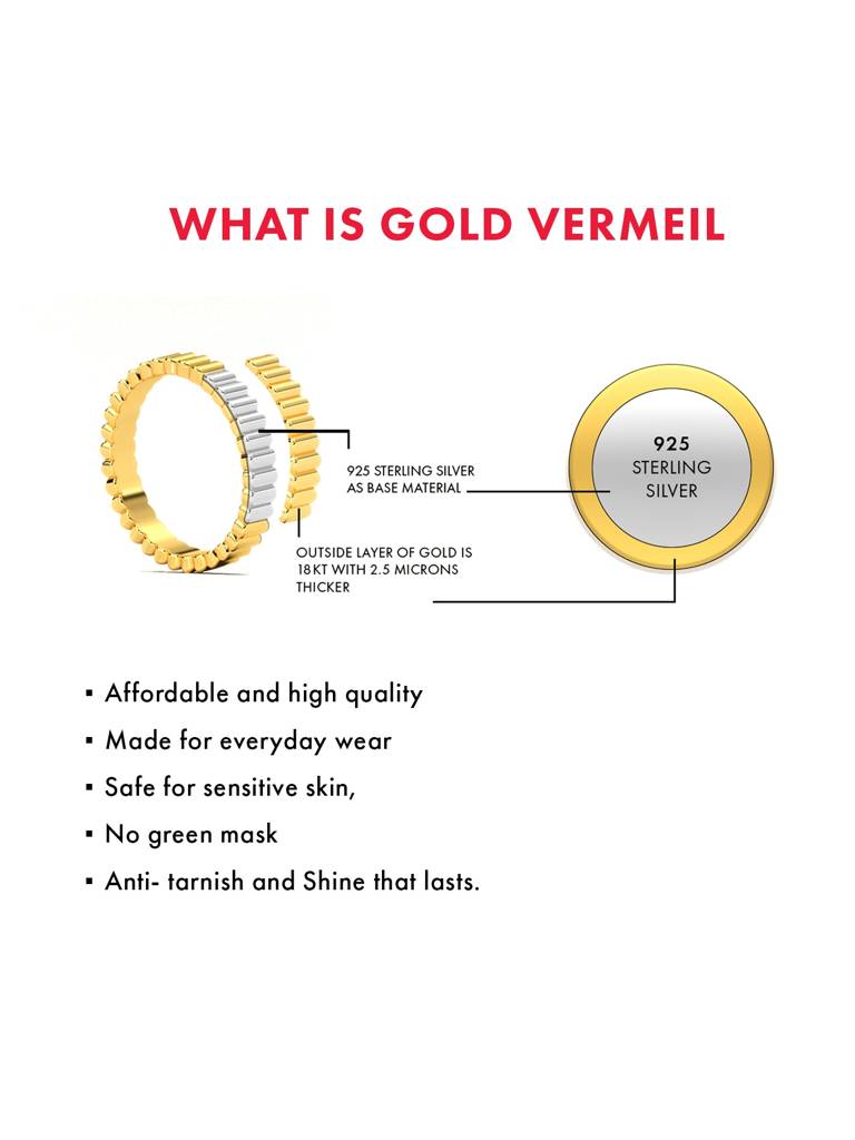 Gold Ribbon Bracelet 925 Sterling Silver 18Kt Gold Vermeil Jewellery For Women : QK125004_Y