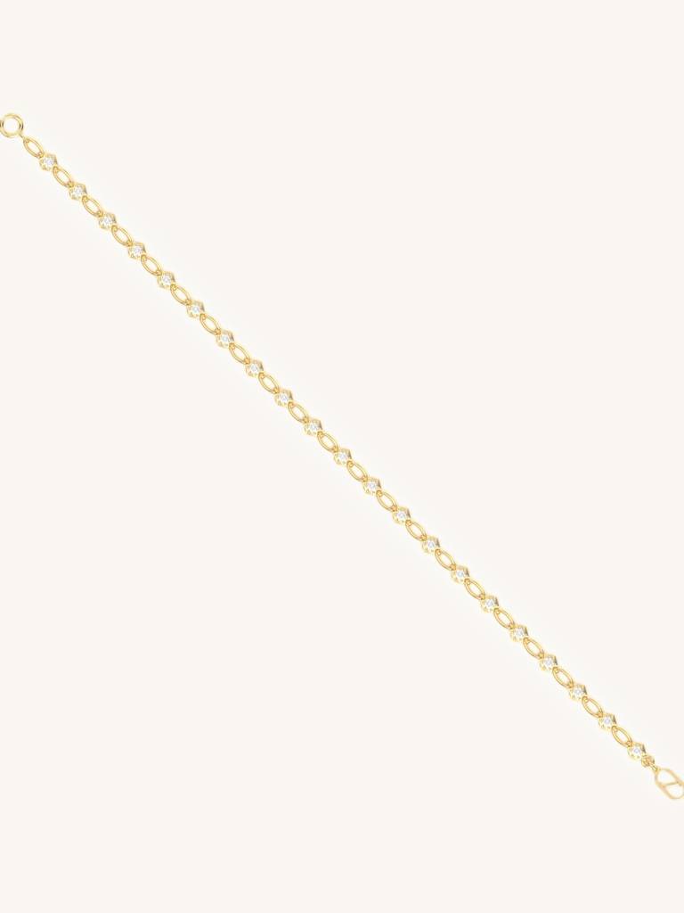 Petite Gold Bracelet 925 Sterling Silver 18Kt Gold Vermeil Jewellery For Women : QK136002_Y