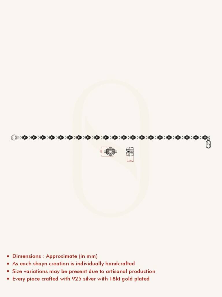 Petite Gold Bracelet 925 Sterling Silver 18Kt Gold Vermeil Jewellery For Women : QK136002_Y