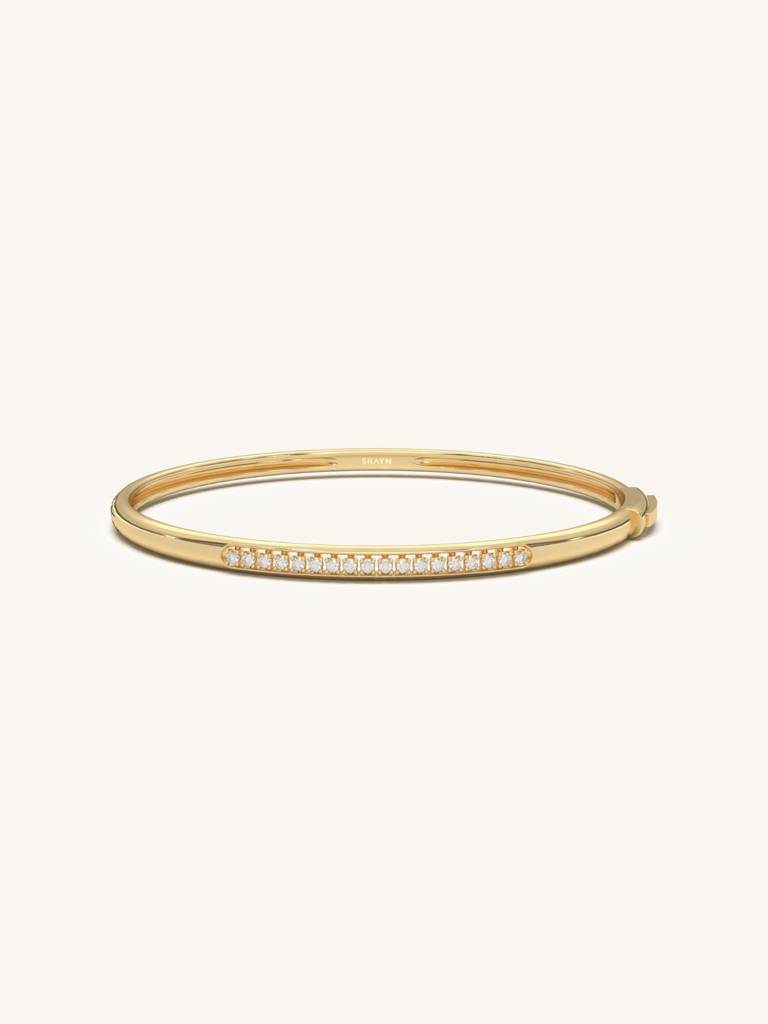 Pavé Gold Bracelet 925 Sterling Silver 18Kt Gold Vermeil Jewellery For Women : QK140004_Y