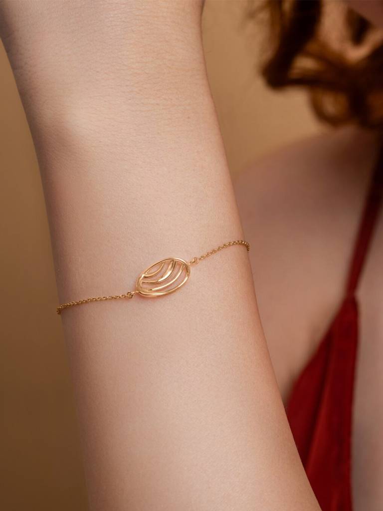 Grace Movement Bracelet 925 Sterling Silver 18Kt Gold Vermeil Jewellery For Women : QK155002_Y