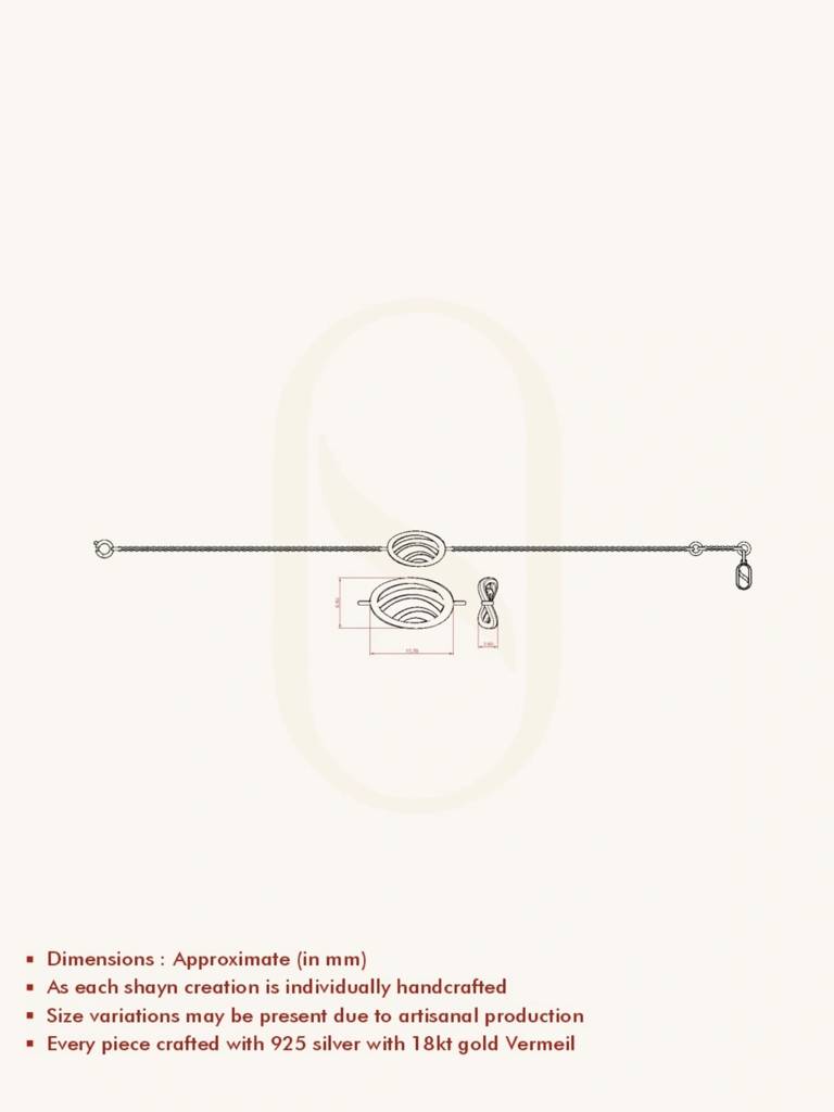 Grace Movement Bracelet 925 Sterling Silver 18Kt Gold Vermeil Jewellery For Women : QK155002_Y