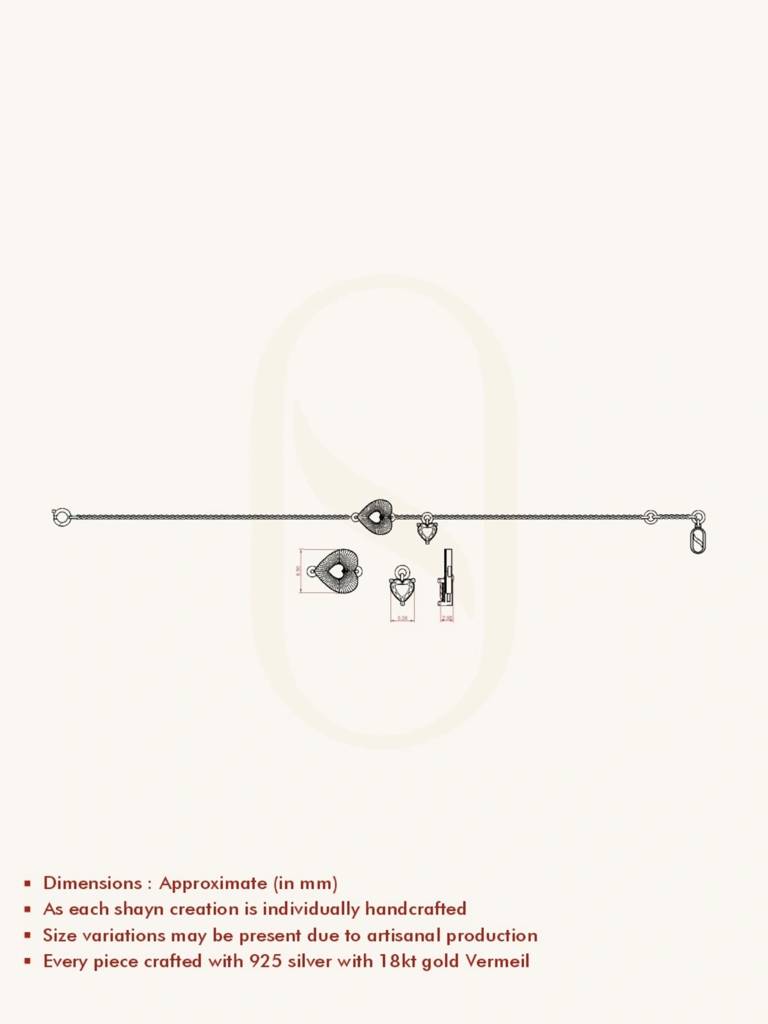 Pure Soul Bracelet 925 Sterling Silver 18Kt Gold Vermeil Jewellery For Women : QK157006_Y