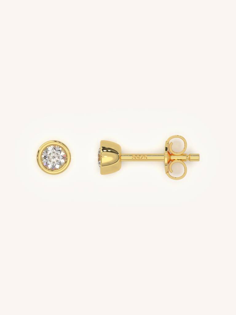 Petite Stud Earbands Earrings 925 Sterling Silver 18Kt Gold Vermeil Jewellery For Women : QM101002_Y