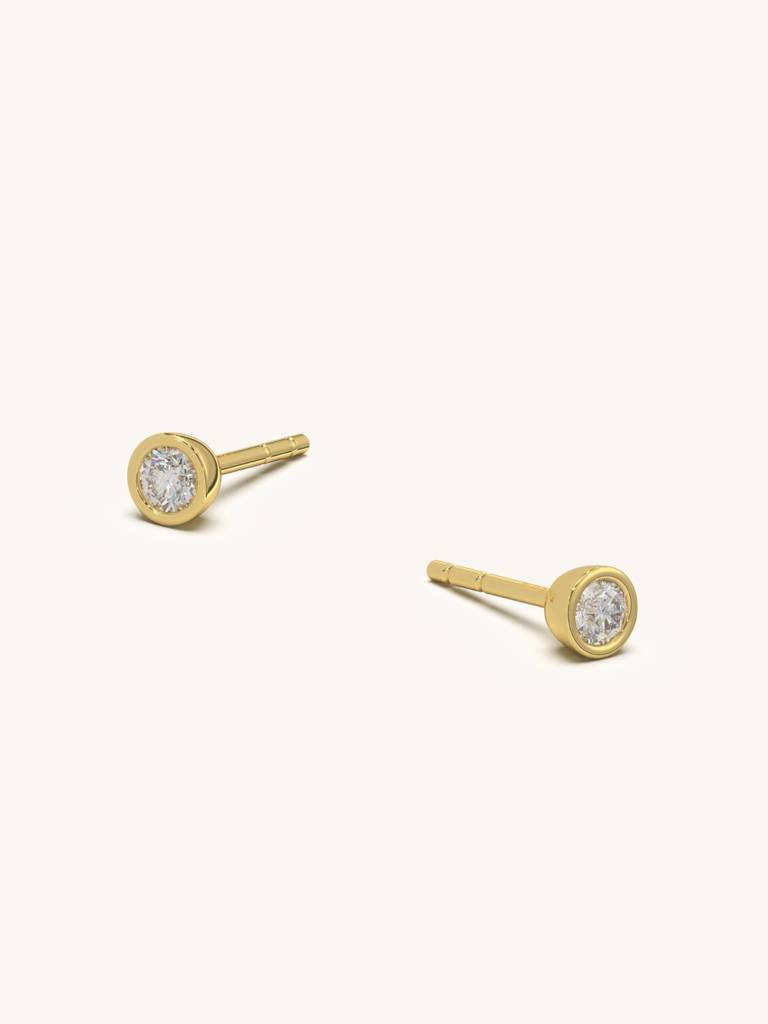 Petite Stud Earbands Earrings 925 Sterling Silver 18Kt Gold Vermeil Jewellery For Women : QM101002_Y